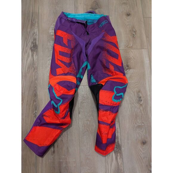 Fox Pants - Fox Racing 180 Motocross Pants Women’s 1/2 Purple Orange Y2K Moto Dirt Bike